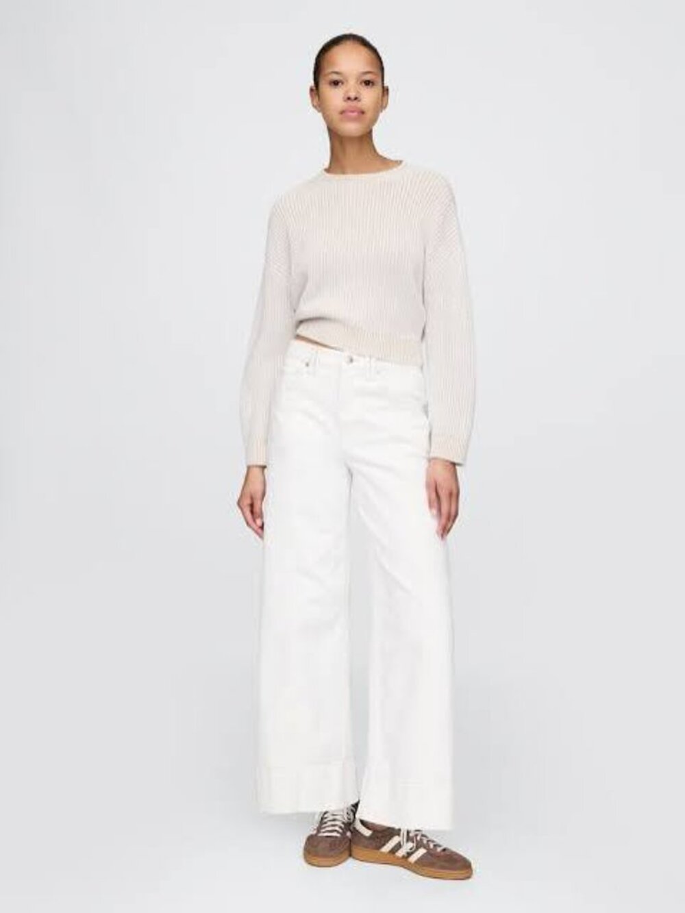 Gap Stride High Rise Wide Leg Ankle Jeans - White - NWT - Size 31